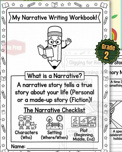 Narrative Writing Graphic Organizers Grade 2 | Story Templates
