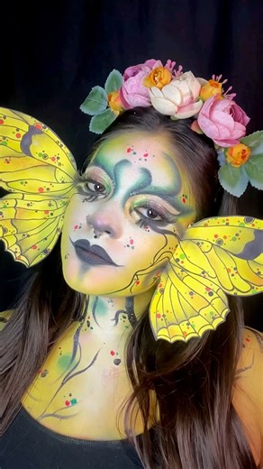 A forest fairy in her final form🧚‍♀️💚#forestfairy #fantasymakeup #makeuptutorial #creativemakeup