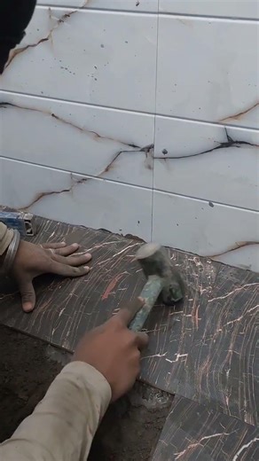 12 ×12 " floor tile installation