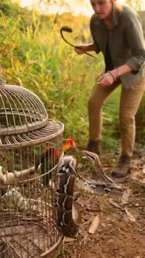 Woman Saves Parrot from Python