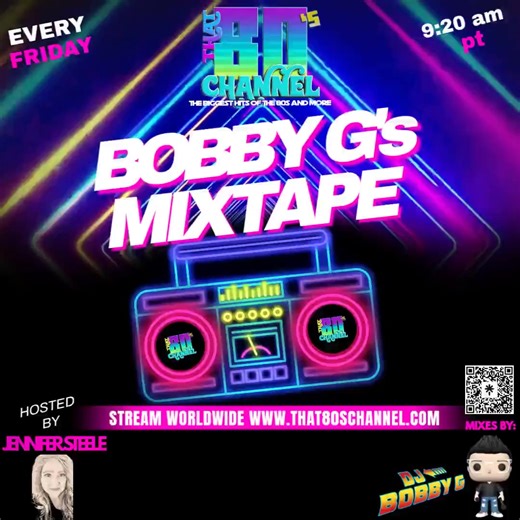 🎶💥 It’s Mixtape Time, 80s Lovers! 💥🎶 Set your alarms, crank up the neon, and get ready to rewind your morning! 🎧 Bobby G’s Mixtape drops at 9:20am PT on That 80s Channel — serving up rad New Wave, gnarly 80s Pop, hair-raising Hairband classics, and all the throwback jams you can handle! ⚡🕺💿 Best part? 🌐 Stream it from ANYWHERE on the planet… for FREE! No excuses — just pure 80s vibes. 👉 www.that80schannel.com Let’s kickstart your day the 80s way — big hair, big beats, BIG FUN! 🤘😎✨ | T