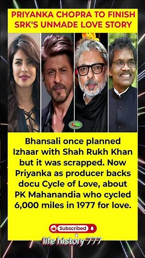 "Priyanka Chopra Revives SRK’s Unmade Love Story | Cycle of Love Documentary" #bollywoodactor