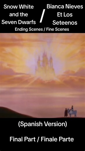 Part Final / Parte Finale @☬♡｡ Snow White ｡♡☬ #disney #snowwhiteandthesevendwarfs #snowwhite #princecharming #horse #wonderful #beautiful #forest #nature #scenery #new #castle #choir #happyending #love #childhood #movie #scenes #spanish #disney100yearsofmagic #foryoupage #fyp #fypシ