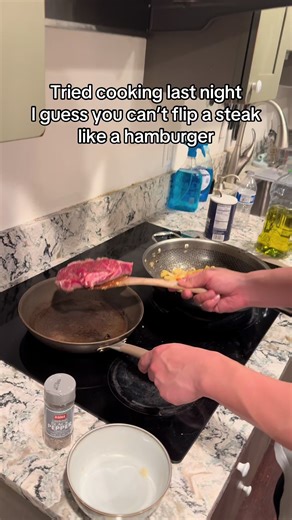 lol dinner #fy #fyp #cooking | how to flip a steak