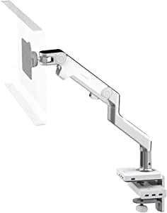 HumanScale M8 Monitor Arm with M/Connect USB 3.0 Dual-Video Docking Station with Integrated Clamp Mount Aluminum White