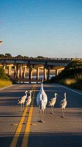 42K views · 202 reactions | Whooping Crane Stops Incoming Driver For Good Reason! #rescue #animals #wildlife | Paul Vu Tv | Facebook