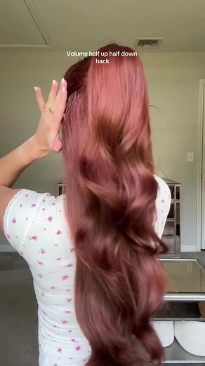 Volumized Half Up Half Down Hair Tutorial with Volume Hack