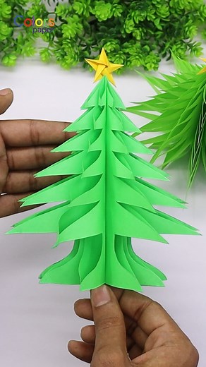 23K views · 203 reactions | Paper Christmas TreeAmazing Christmas Decorations with Paper #Christmas #christmasornaments #christmasdecor #christmascrafts | Colors Paper | Facebook
