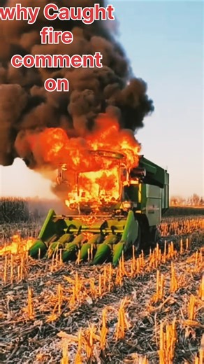 Harvester Catches Fire🔥😱#shorts