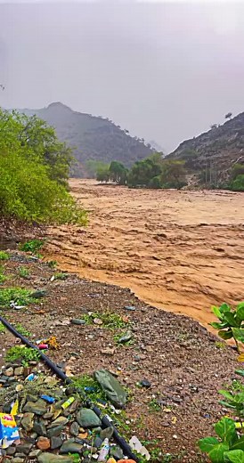 Muddy River After Natural Disaster: Flood Impact