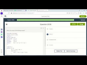 CISCO Programming Essentials in C++ Part 2 Summary Test