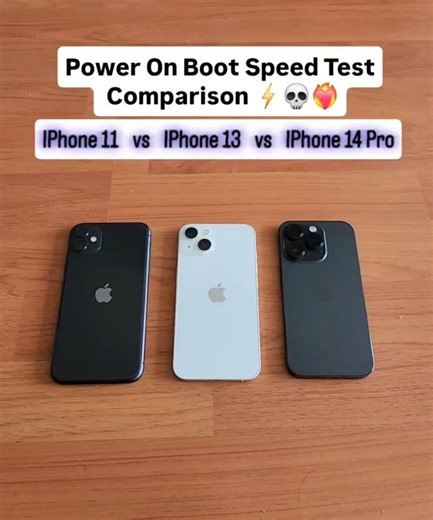 🔥 iPhone 11 vs iPhone 13 vs iPhone 14 Pro – Power On Boot Speed Test! ⚡ 😱 #Shorts #viral #trending
