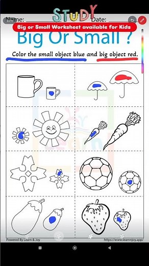 Big or Small Worksheet for Kids