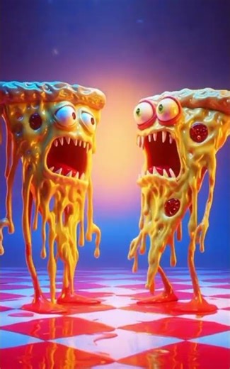 Angry Pizza Slice Fights Back! 🍕💀 | 3D Funny Horror Cartoon