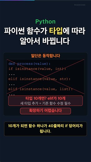 파이썬 함수가 타입에 따라 알아서 바뀝니다