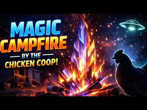 Cozy Campfire Near the Chicken Coop Pine Mountains Ambience 🔥🐔🌲