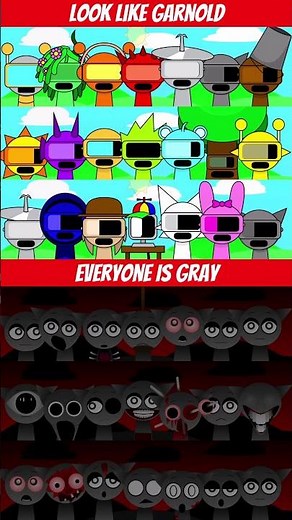 Incredibox Sprunki Everyone look like garnold VS Sprunki But Everyone Is Gray#sprunkimod