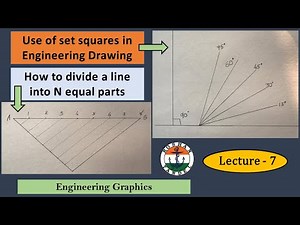 Lecture 7 Use of Set Squares In Engineering Drawing | Divide a Line Into Number of Equal Parts