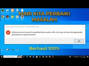Cara Mengatasi Windows Cannot Acces the Specified Device, Path, or File