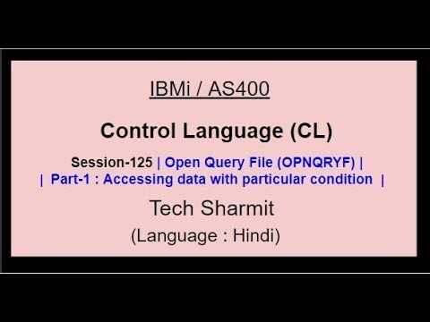 Open Query File (OPNQRYF) (Part-1) | IBM i | AS400 | CLLE | cl programming in IBM i |