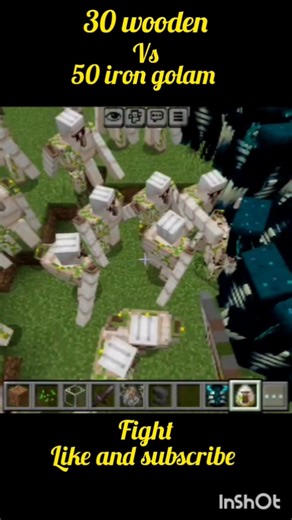 30 wooden vs 50 iron golem#minecraft #gaming #shorts