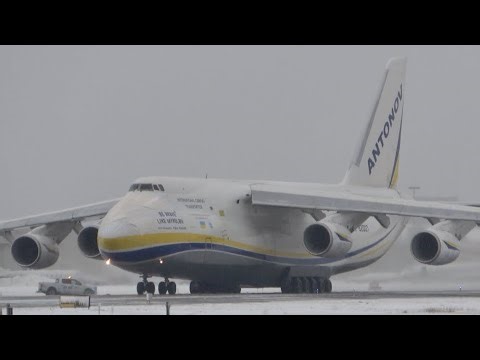 4K | Antonov An-124 Ruslan Departure from Salt Lake City Int'l Airport | UR-82007
