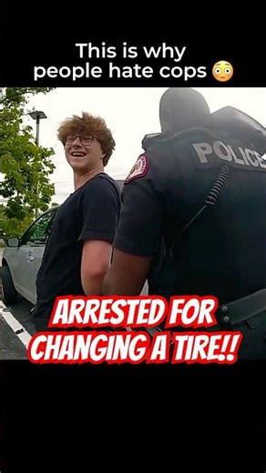 Rookie Cops Arrest Kid Changing His Tire 😳🚔