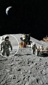 Apollo mission footages showing astronauts on the Moon surface. Between 1969 and 1972, NASA’s Apollo missions sent humans to the Moon for the first time. The footage shows astronauts walking in low gravity, collecting rock samples, setting up experiments, and exploring the lunar surface. Because the Moon has no atmosphere, movements and shadows look very different from Earth. These recordings are among the most important visual records in space exploration history and are still studied today. #s