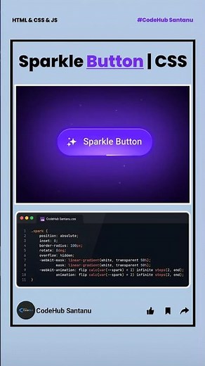 Sparkle Button using html css js | ‪@CodeHubSantanu‬ #shorts