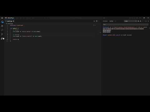 write hello world in C++ in two different ways