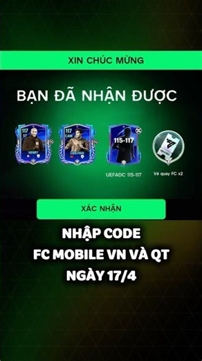 Nhập Code FC Mobile Sever Việt Nam Và Quốc Tế Mới Nhất Nhận Quà 🎁 #fcmobile #codefcmobile