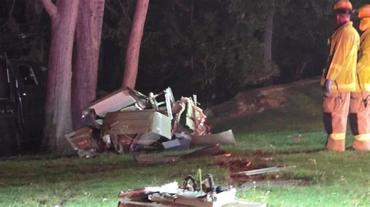 Ute takes out electrical box in dramatic crash