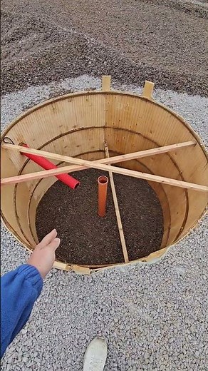 The process of installing a round pool in the foundation structure! #monolith #construction #hous...