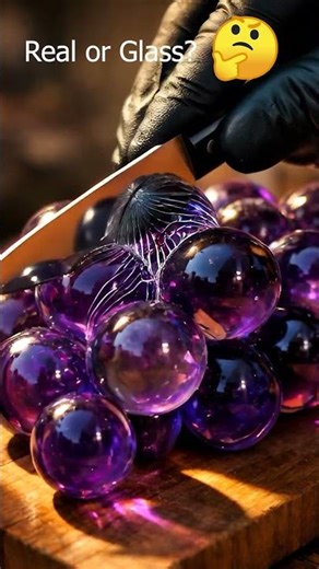 Is it Real or Glass? 🧐🍇 #asmr #satisfying #GlassASMR #Macro #Shorts #Relaxing