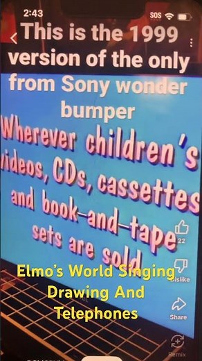 Elmo’s World Singing Drawing And Telephones 2000 VHS