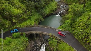 Hawaiian fly over Maui along the Road to Hana
