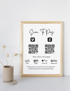 Scan to Pay QR Code Template for Small Businesses - Etsy Canada