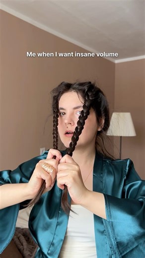 Two braids. One night. Insane volume ✨ #heatlesscurls #overnightcurls