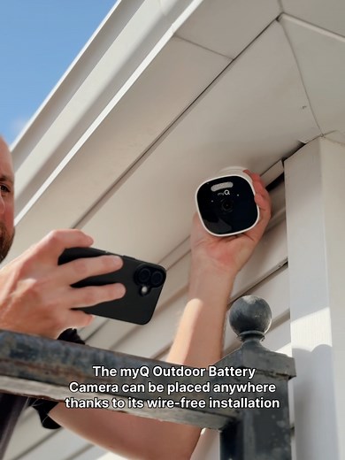 No wires, no worries. The #myQ Outdoor Battery Camera gives you 24/7 peace of mind with wire-free setup, weather-resistant design, and motion-activated spotlight. Perfect for our busy household — rain or shine! Check out the great deals we've got on our Amazon store! #myQconnected #SmartHome #OutdoorSecurity #EasyInstall