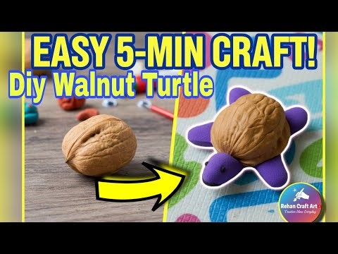 Mini Turtle Craft with Clay and Shell 🌟 | Simple & Creative DIY