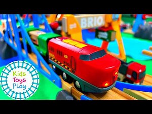 Giant BRIO World Wooden Train Track Setup!