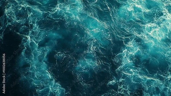 Rough Blue Ocean Water Background of Choppy Waves at Sea Abstract of Swell on a Cruise Ship Boat Trip Crossing Drakes Passage, Dangerous Ocean Causing Motion Sea Sickness Making Poeople Sea Sick