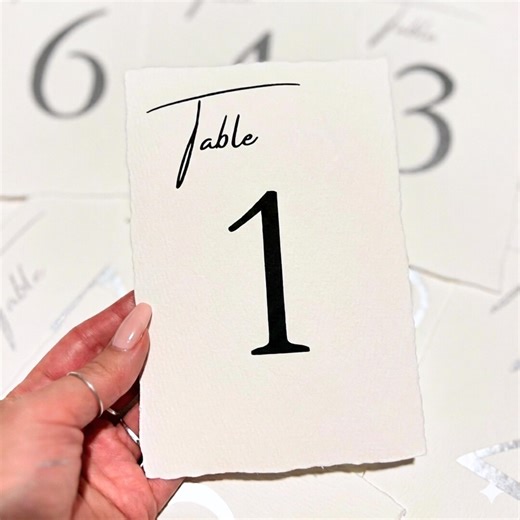 Wedding Table Numbers With Stands Hand Torn Edge Deckle Edge Rustic Wedding Table Setting Decor Rustic Country Wedding Custom Table Sign - Etsy