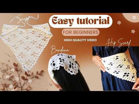 Easy tutorial - bandana headscarf - hair scarf for beginners | Pattern (step-by-step))