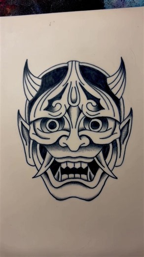 Oni Mask Tattoo Progress Over the Years