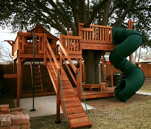 Kids Forts with Tree Decks - Backyard Fun Factory