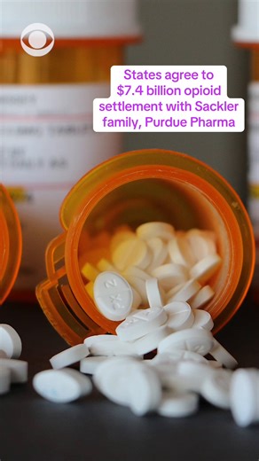 4.6K views · 63 reactions | The attorneys general of 55 US states and territories have agreed to the largest legal settlement of the opioid epidemic. If approved by a judge, Purdue Pharma, the maker of OxyContin, the drug that helped fuel the crisis, and the Sackler family would pay $7.4 billion. | CBS Evening News | Facebook