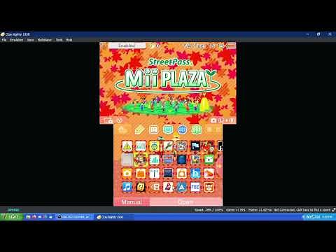 The Nintendo 3DS menu on Citra emulator