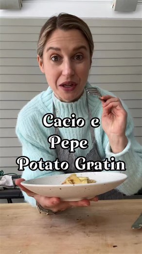 13K views · 39 reactions | When Cacio e Pepe met Potatoes au Gratin… magic happened. i’ll be posting this recipe on my substack later tonight! Link is in my bio! If it’s not ridiculously delicious, I’m not posting it. Follow @chef_jackieb for zero boring recipes, daily chaos, and the exact “how the hell did she do that” tutorials you need! | Jackie Bakula | Facebook