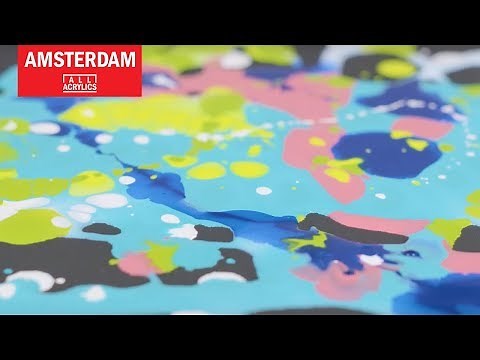 Acrylic pouring with Amsterdam Ink and Acrylic Medium
